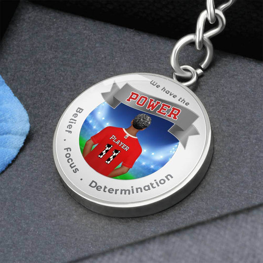 Football Power Charm Keychain - This Luxury Charm Keychain is more than just a keyring — it’s an empowering expression of your dreams, intentions, and personal energy.Featuring an original design with meaningful affirmations, symbols, or imagery, each cha