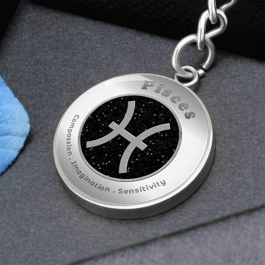 Pisces - Charm Keychain - This Luxury Charm Keychain is more than just a keyring — it’s an empowering expression of your dreams, intentions, and personal energy.Featuring an original design with meaningful affirmations, symbols, or imagery, each charm is