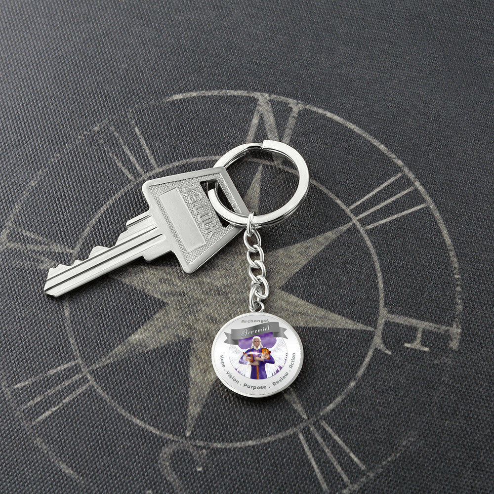 Archangel Jeremiel - Affirmation Keychain For Action, Hope, Purpose, Review & Visions - More Than CharmsMore Than Charms