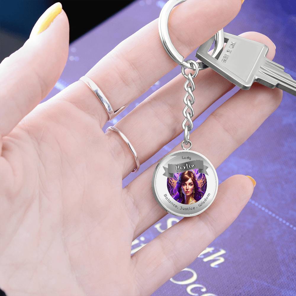 Lady Portia - Affirmation Keychain For Balance, Justice & Wisdom - More Than CharmsMore Than Charms