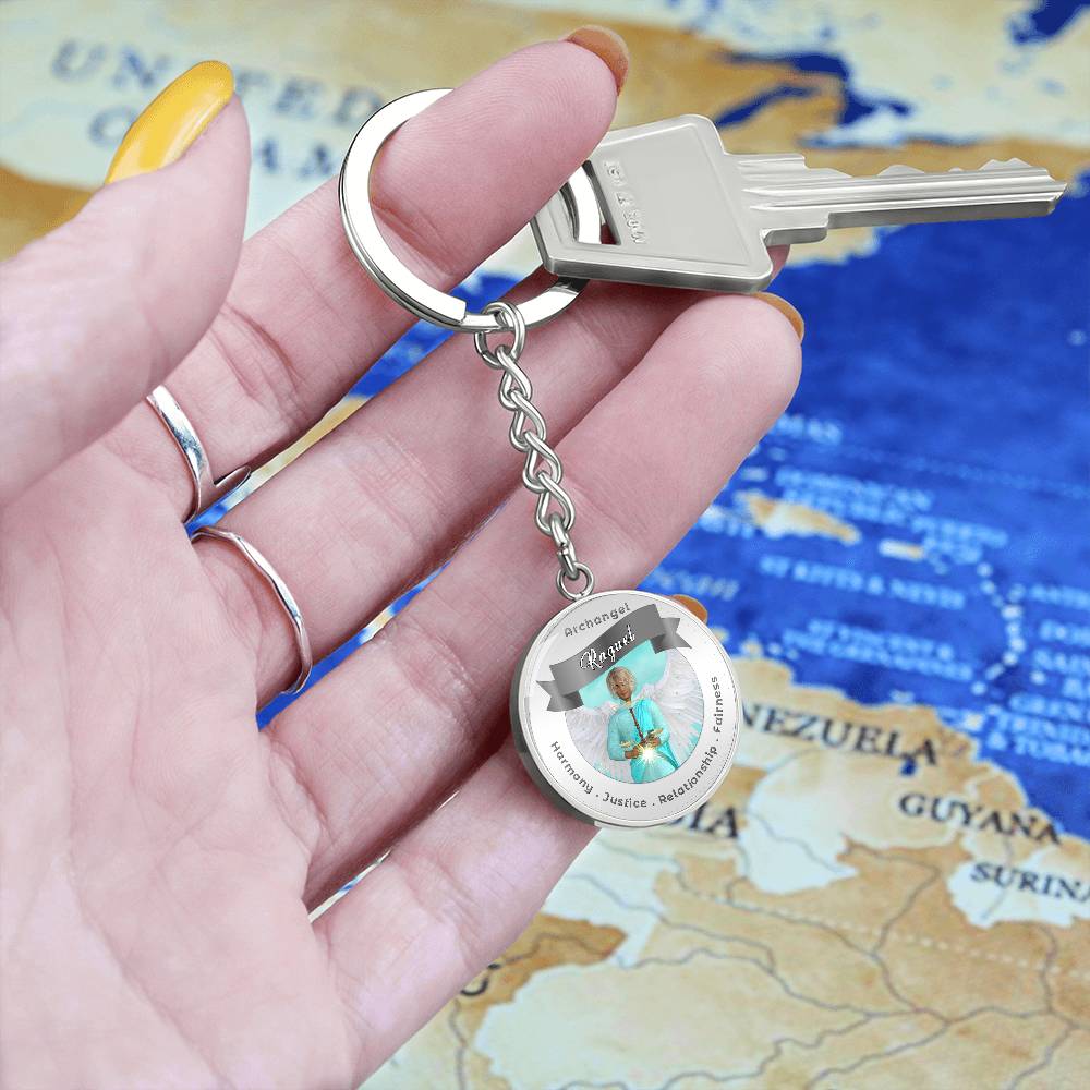 Archangel Raguel - Archangel Affirmation Keychain For Fairness, Harmony, Justice & Relationships- More Than CharmsMore Than Charms