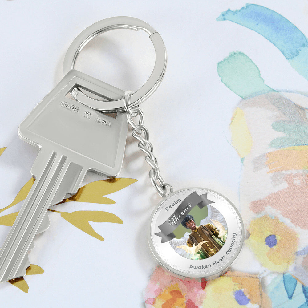 Thrones - Angelic Realm Affirmation Keychain For Awakening Heart Capacity - More Than CharmsMore Than Charms