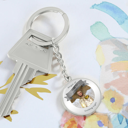 Direction - Guardian Angel Charm Keychain - This Luxury Charm Keychain is more than just a keyring — it’s an empowering expression of your dreams, intentions, and personal energy.Featuring an original design with meaningful affirmations, symbols, or image