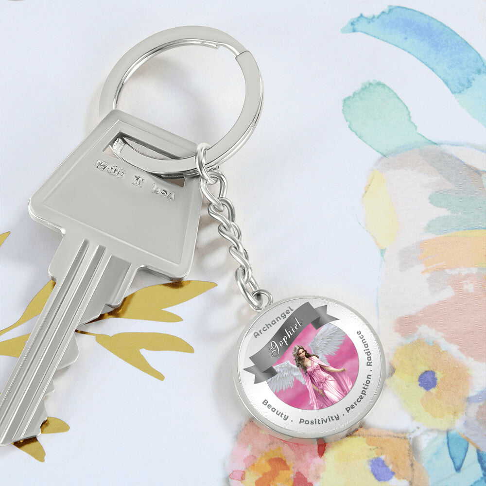 Archangel Jophiel - Affirmation Keychain For Beauty, Positivity, Perception & Radiance - More Than CharmsMore Than Charms