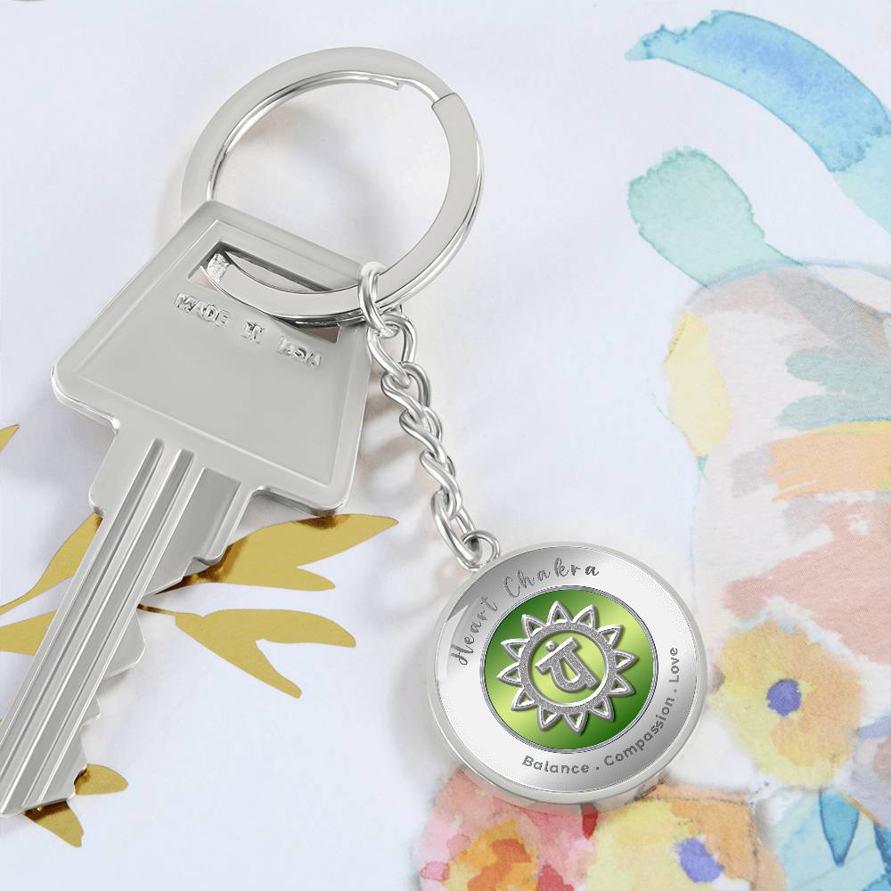 Heart Chakra - Love Compassion Balance - Affirmation Keychain - More Than CharmsMore Than Charms