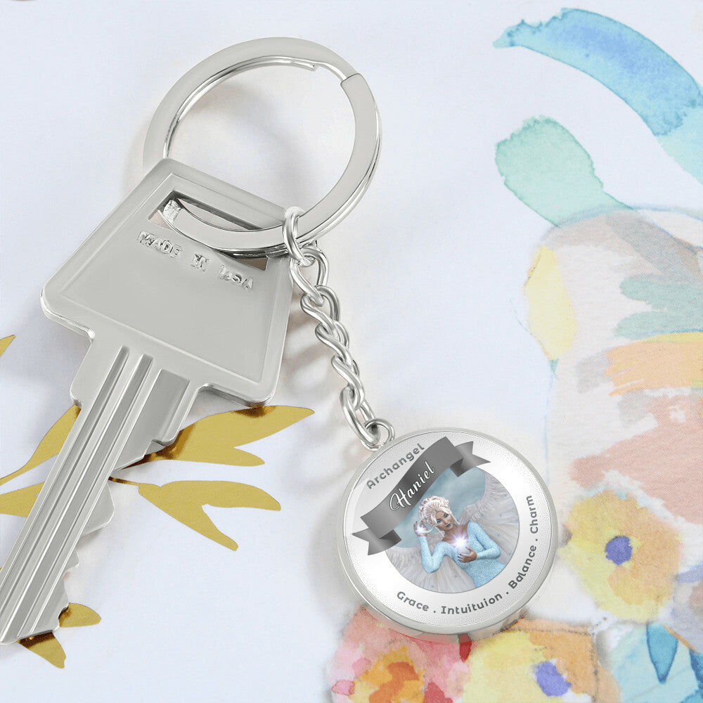 Archangel Haniel - Affirmation Keychain For Balance, Charm, Grace & Intuition - More Than CharmsMore Than Charms