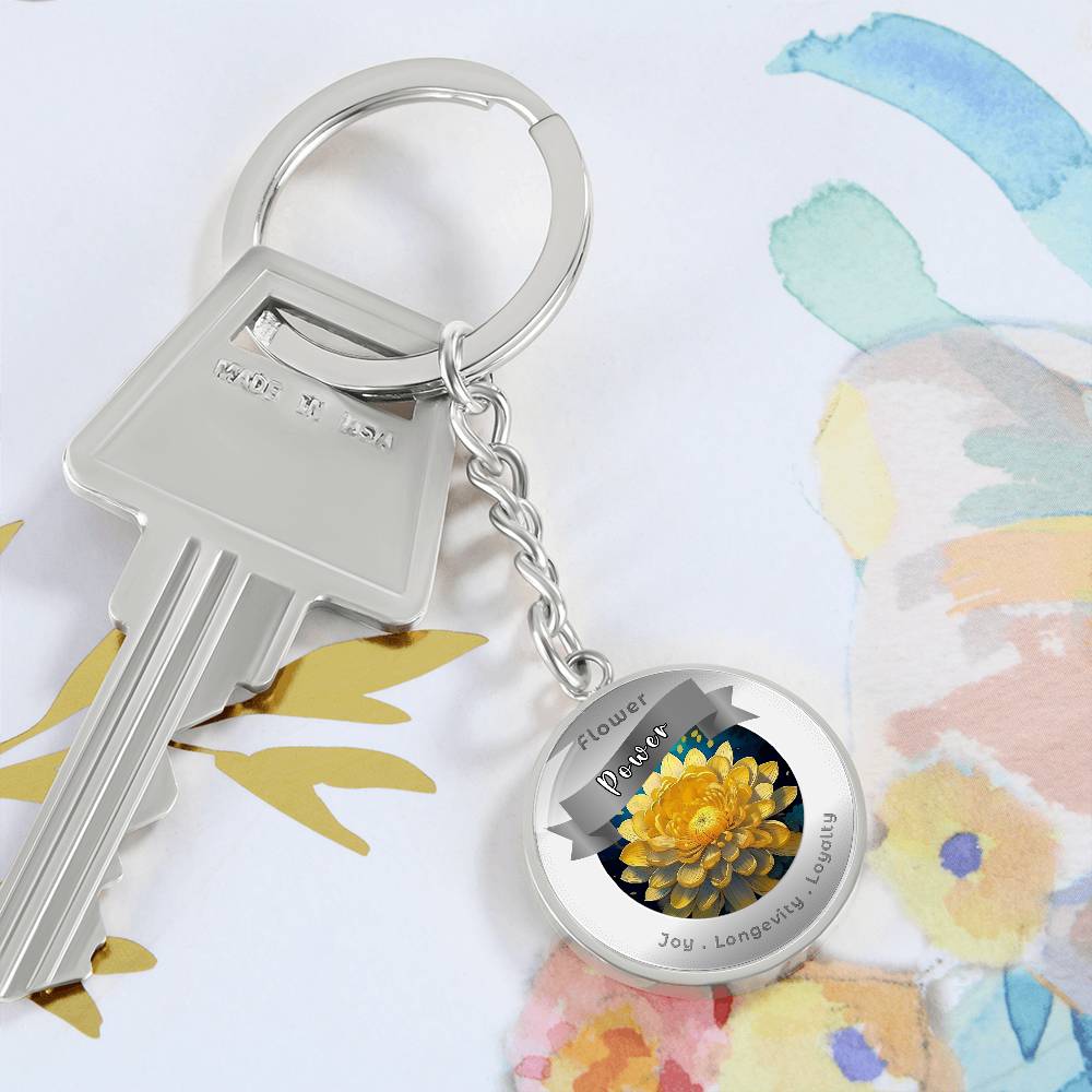Chrysanthemum- Affirmation Keychain- More Than CharmsMore Than Charms