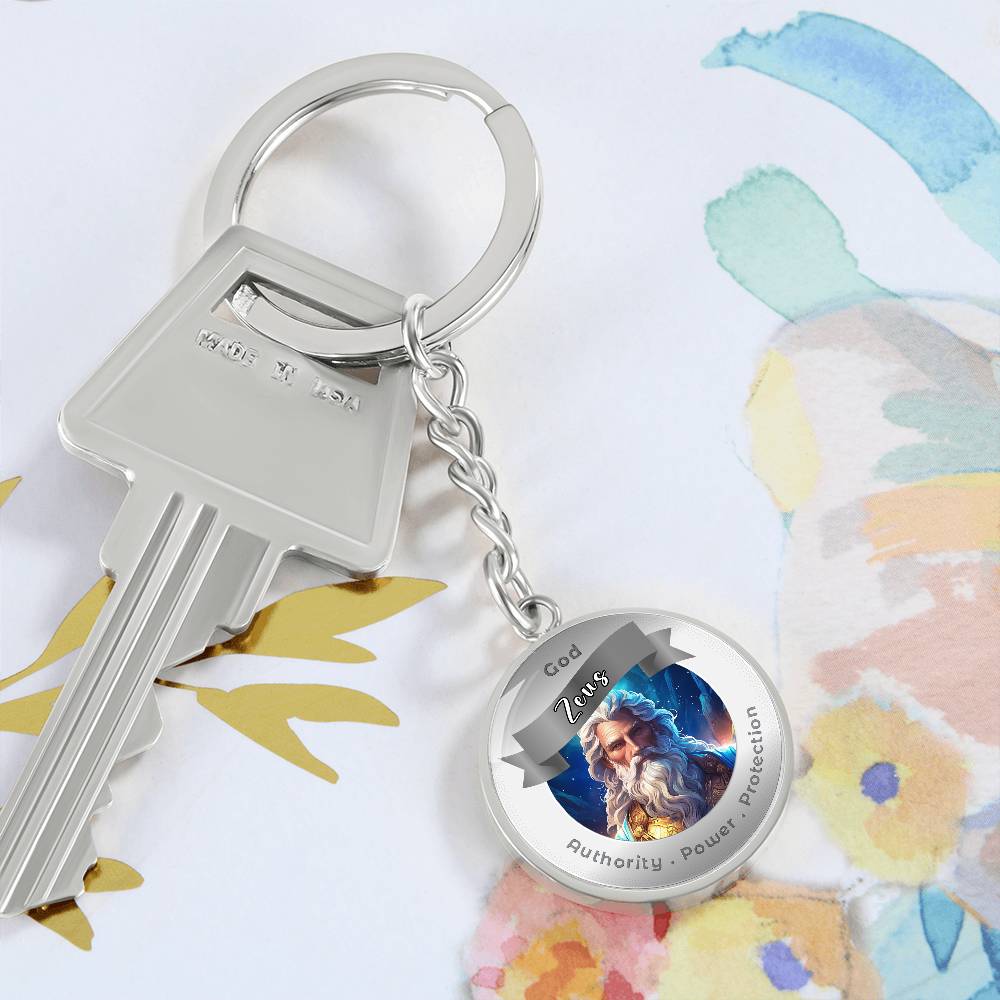 Zeus - Affirmation Keychain For Authority Power Protection - More Than CharmsMore Than Charms