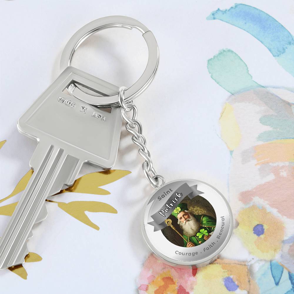 Saint Patrick - Affirmation Keychain For Courage Faith Renewal - More Than CharmsMore Than Charms