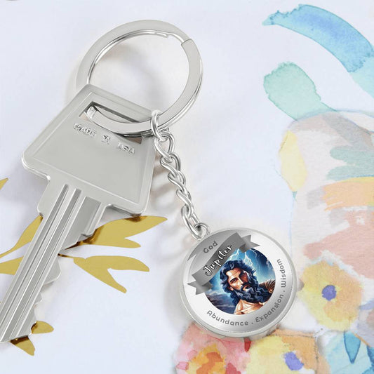 God Jupiter - Affirmation Keychain For Abundance Expansion Wisdom- More Than CharmsMore Than Charms
