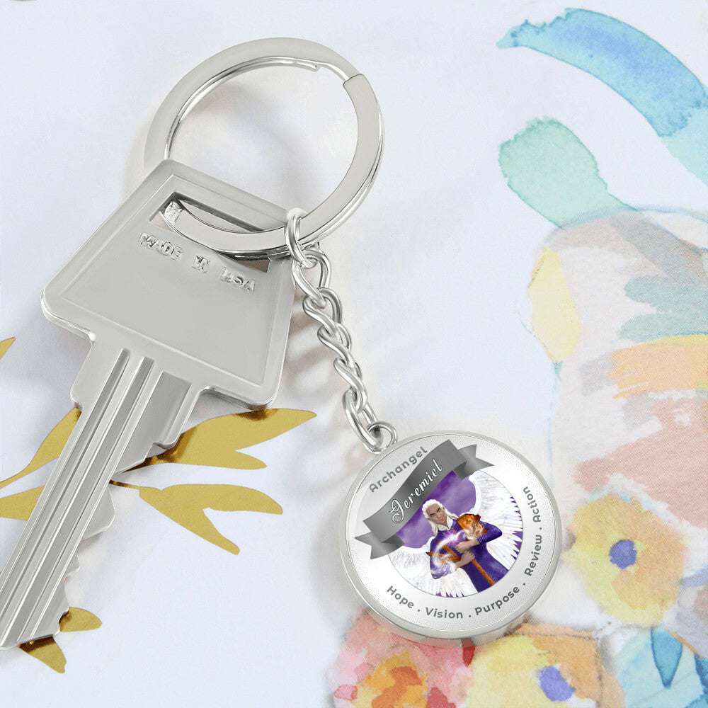 Archangel Jeremiel - Affirmation Keychain For Action, Hope, Purpose, Review & Visions - More Than CharmsMore Than Charms