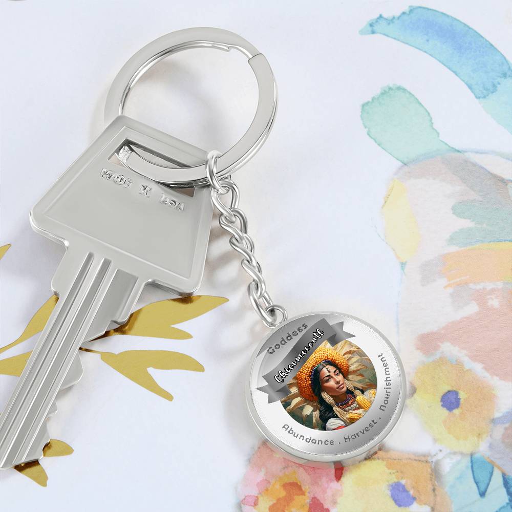 Goddess Chicomecoatl - Affirmation Keychain For Abundance Harvest NourishmentMore Than CharmsMore Than Charms