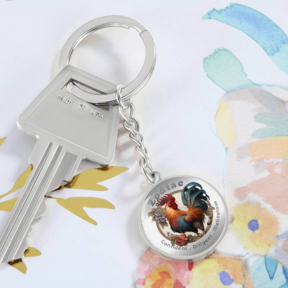 Rooster - Chinese Zodiac - Affirmation Keychain - More Than CharmsMore Than Charms