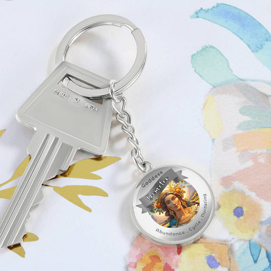 Goddess Demeter - Affirmation Keychain For Creativity Healing Inspiration For Abundance Cycle Nurturing- More Than CharmsMore Than Charms