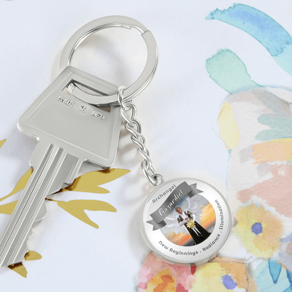 Archangel Gazadiel - Affirmation Keychain For New Beginnings, Radiance & Illumination - More Than CharmsMore Than Charms