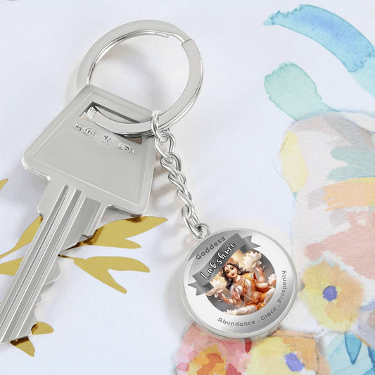 Goddess Lakshmi - Affirmation Keychain For Abundance Grace Prosperity- More Than CharmsMore Than Charms