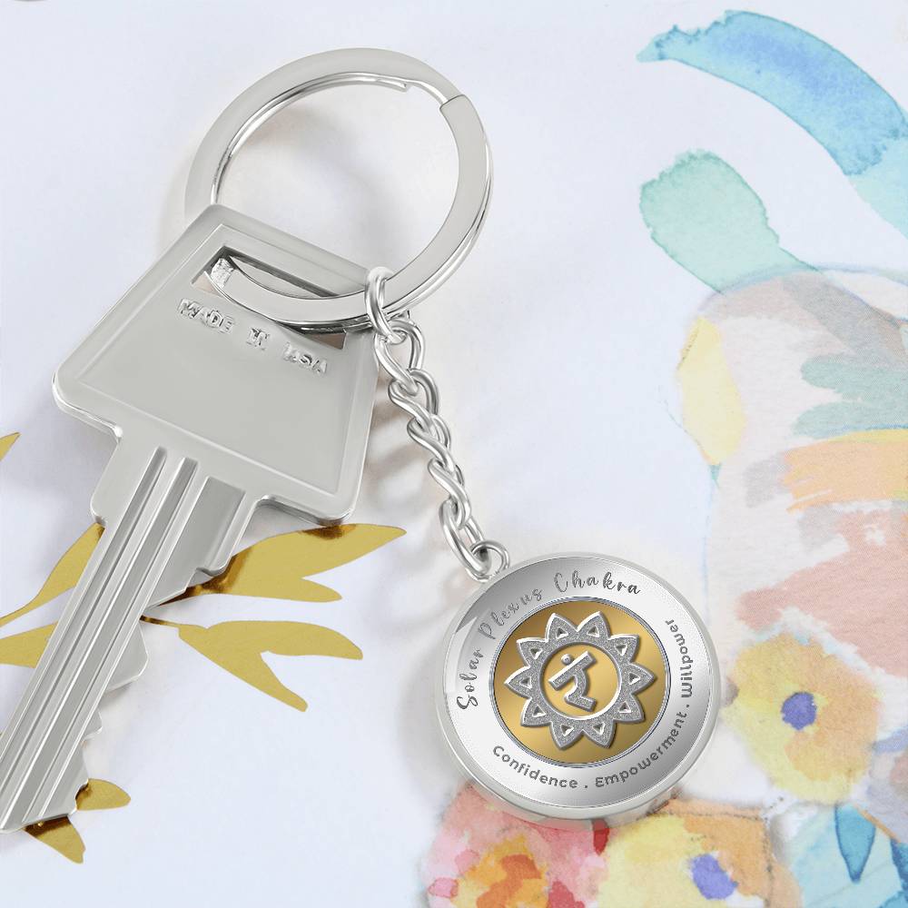 Solar Plexus Chakra - Confidence Empowerment Willpower - Affirmation Keychain - More Than CharmsMore Than Charms