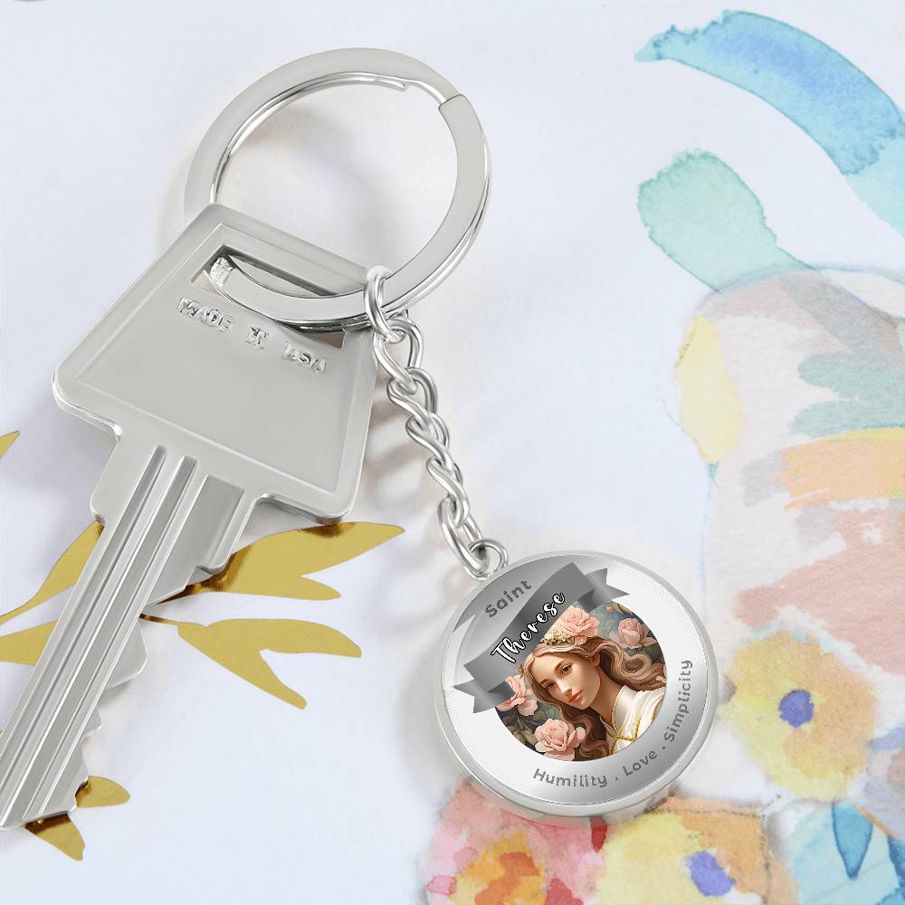SaintThérèse - Affirmation Keychain For Humility Love Simplicity - More Than CharmsMore Than Charms
