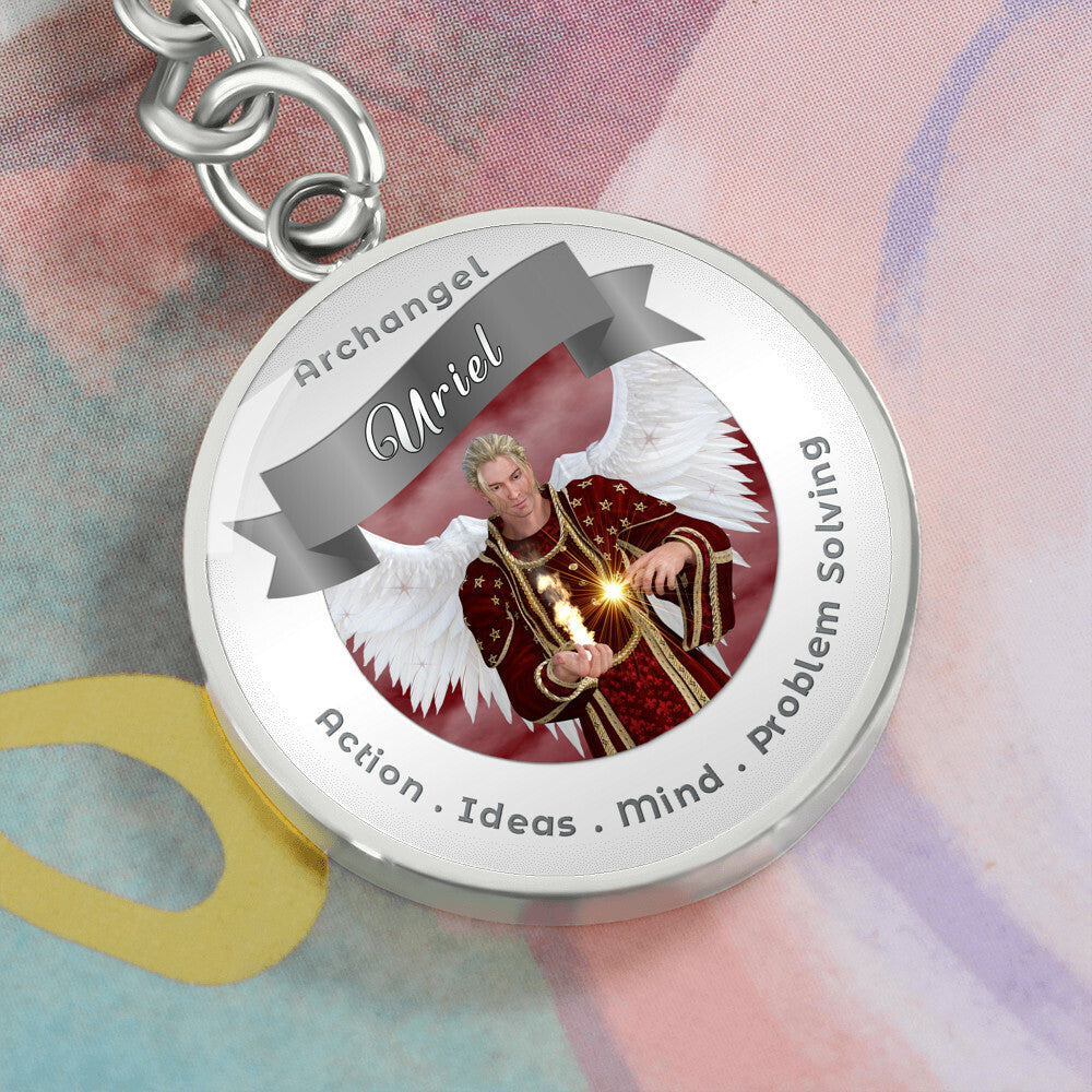 Archangel Uriel - Affirmation Keychain For Action, Ideas, Mind & Problem Solving - More Than CharmsMore Than Charms