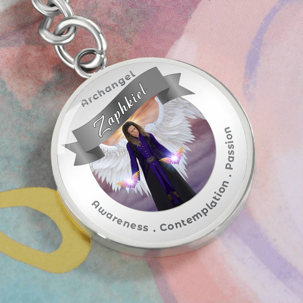 Archangel Zaphkiel - Affirmation Keychain For Awareness, Contemplation & Passion - More Than CharmsMore Than Charms
