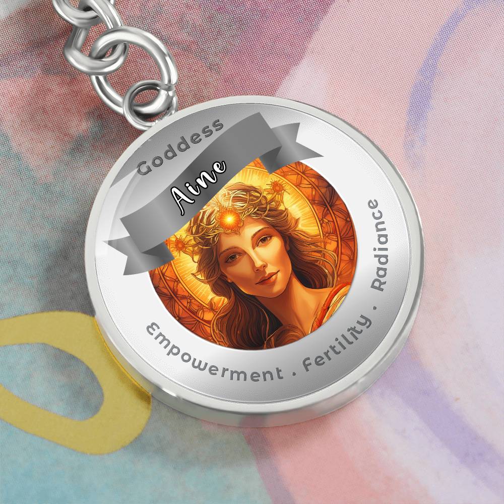 Goddess Aine - Affirmation Keychain For Empowerment Fertility Radiance - More Than CharmsMore Than Charms