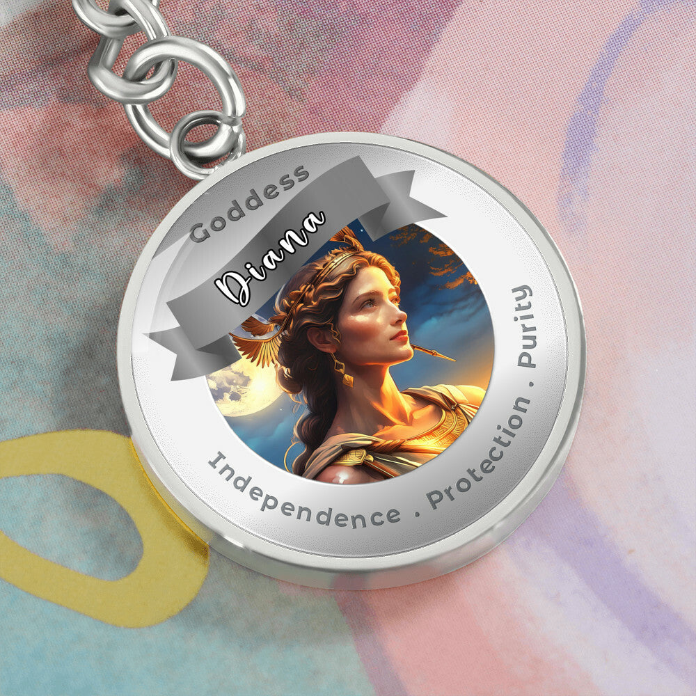 Goddess Diana - Affirmation Keychain For Independence Protection Purity- More Than CharmsMore Than Charms