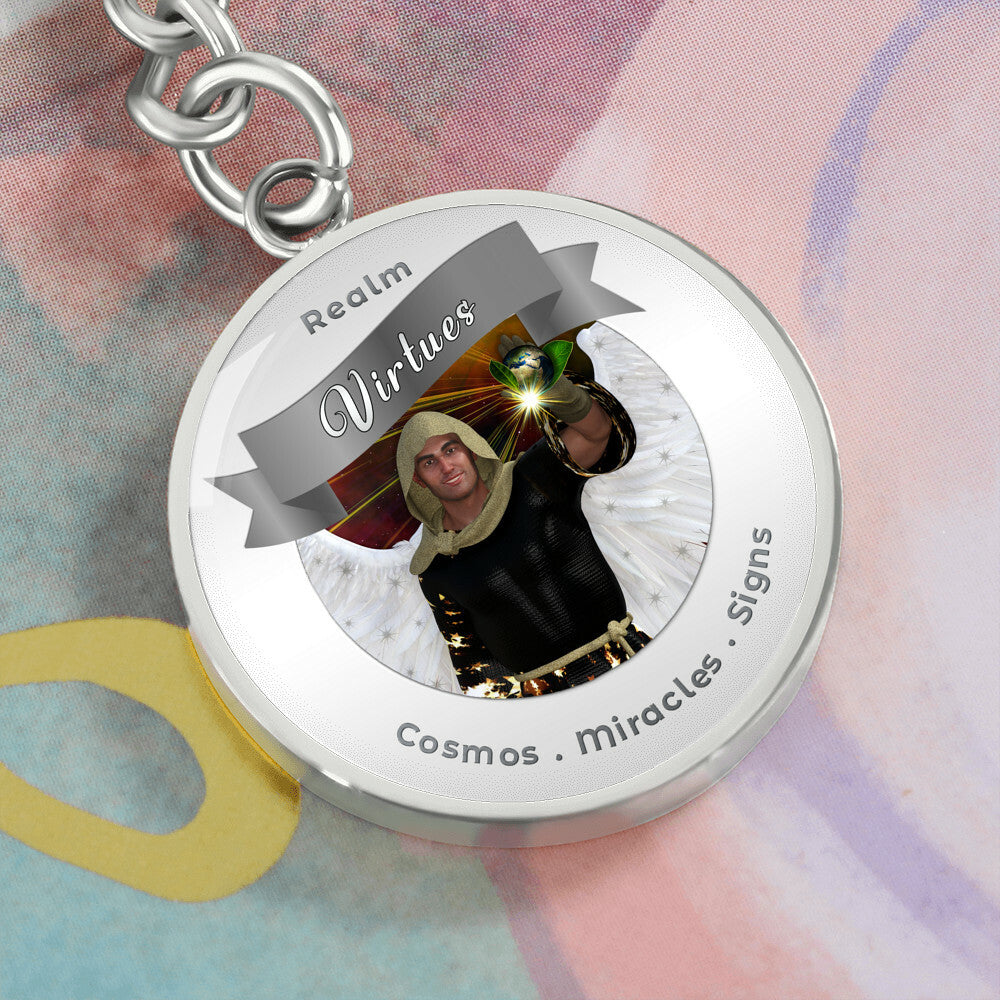 Virtues - Angelic Realm Affirmation Keychain For Signs, Miracles & Cosmos- More Than CharmsMore Than Charms