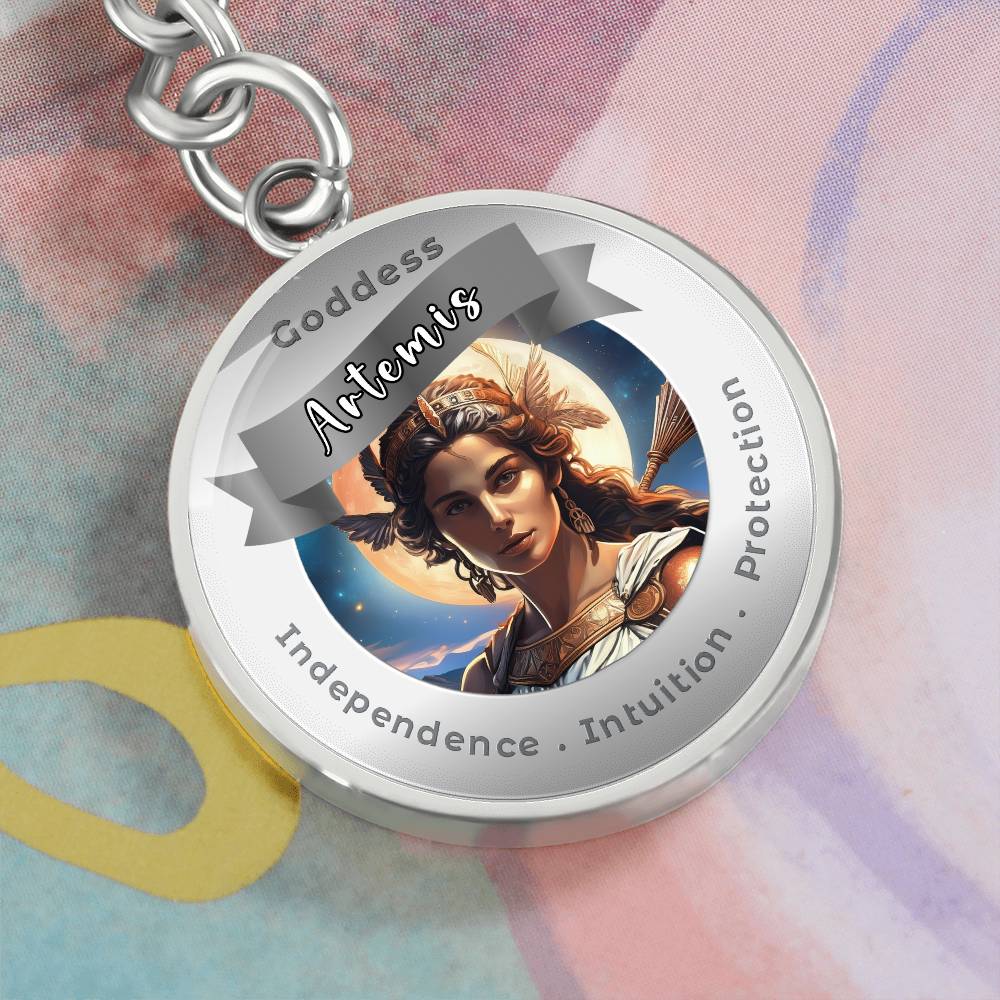 Goddess Artemis - Affirmation Keychain For Independence Intuition Protection- More Than CharmsMore Than Charms