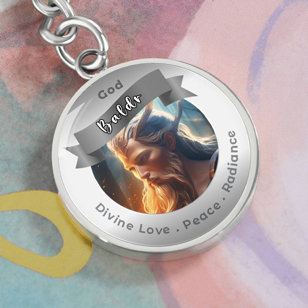 God Baldr - Affirmation Keychain For Divine Love Peace Radiance - More Than CharmsMore Than Charms