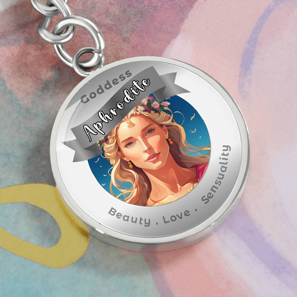 Goddess Aphrodite - Affirmation Keychain For Beauty Love Sensuality - More Than CharmsMore Than Charms