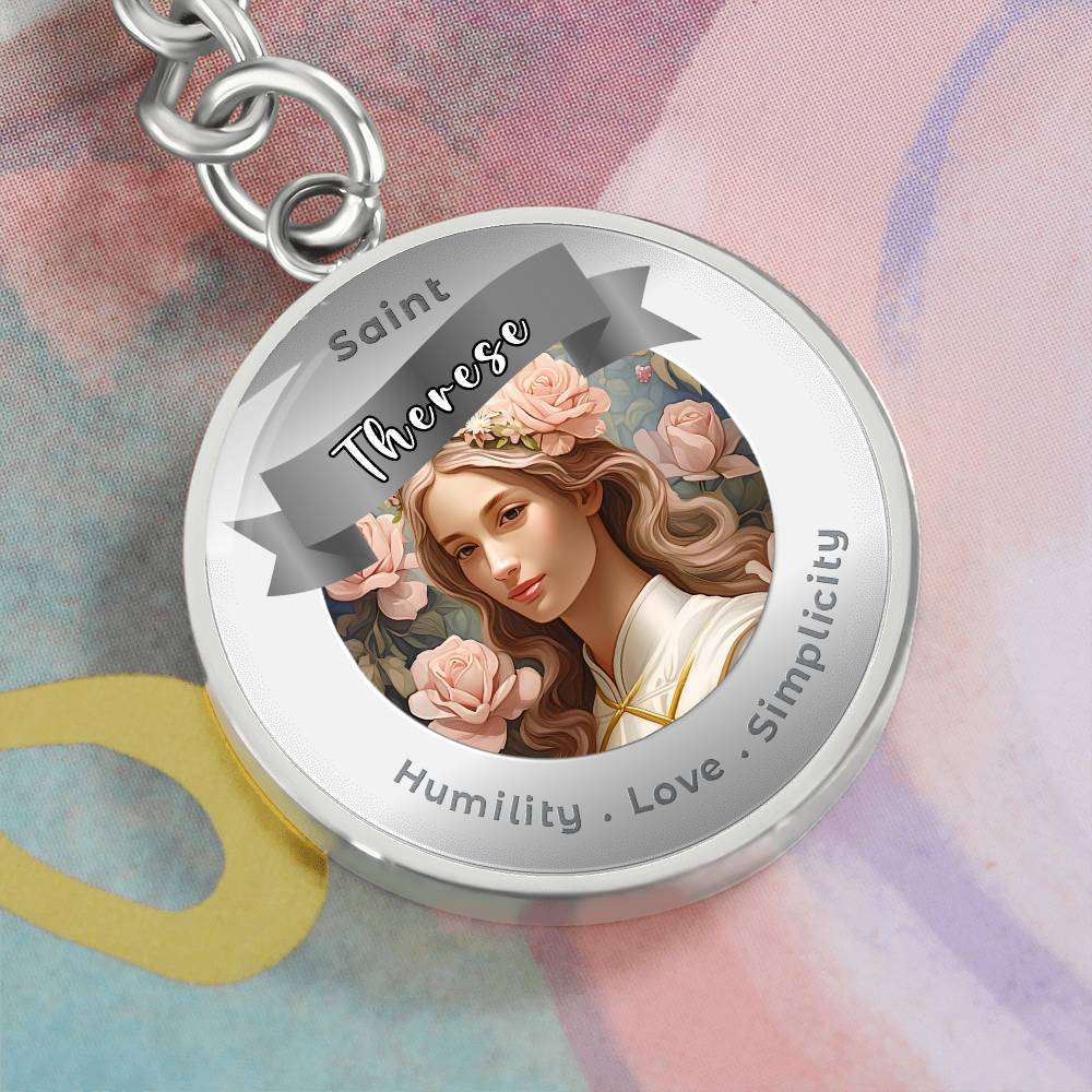 SaintThérèse - Affirmation Keychain For Humility Love Simplicity - More Than CharmsMore Than Charms