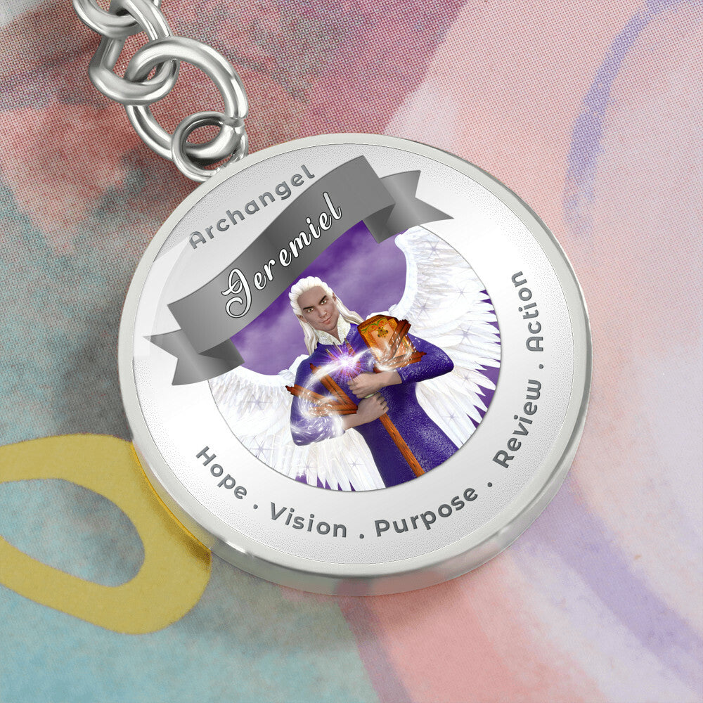 Archangel Jeremiel - Affirmation Keychain For Action, Hope, Purpose, Review & Visions - More Than CharmsMore Than Charms