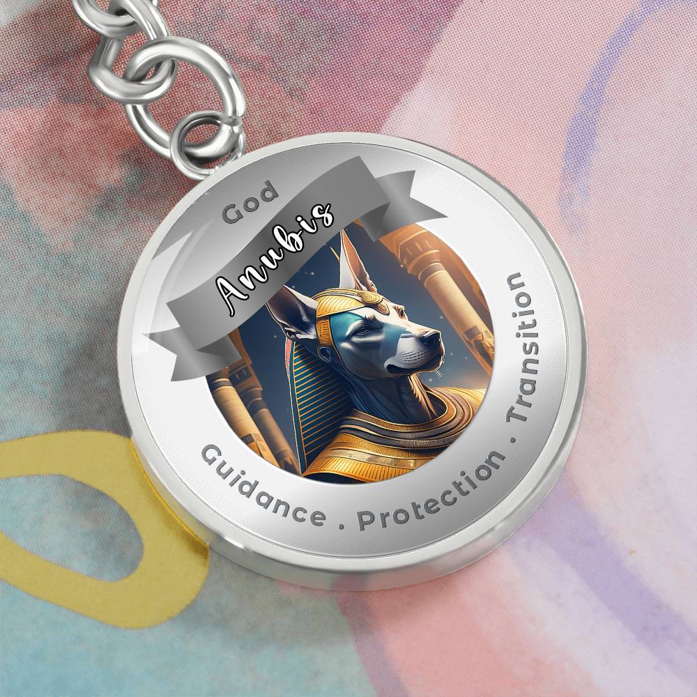 God Anubis - Affirmation Keychain For Guidance Protection Transition - More Than CharmsMore Than Charms