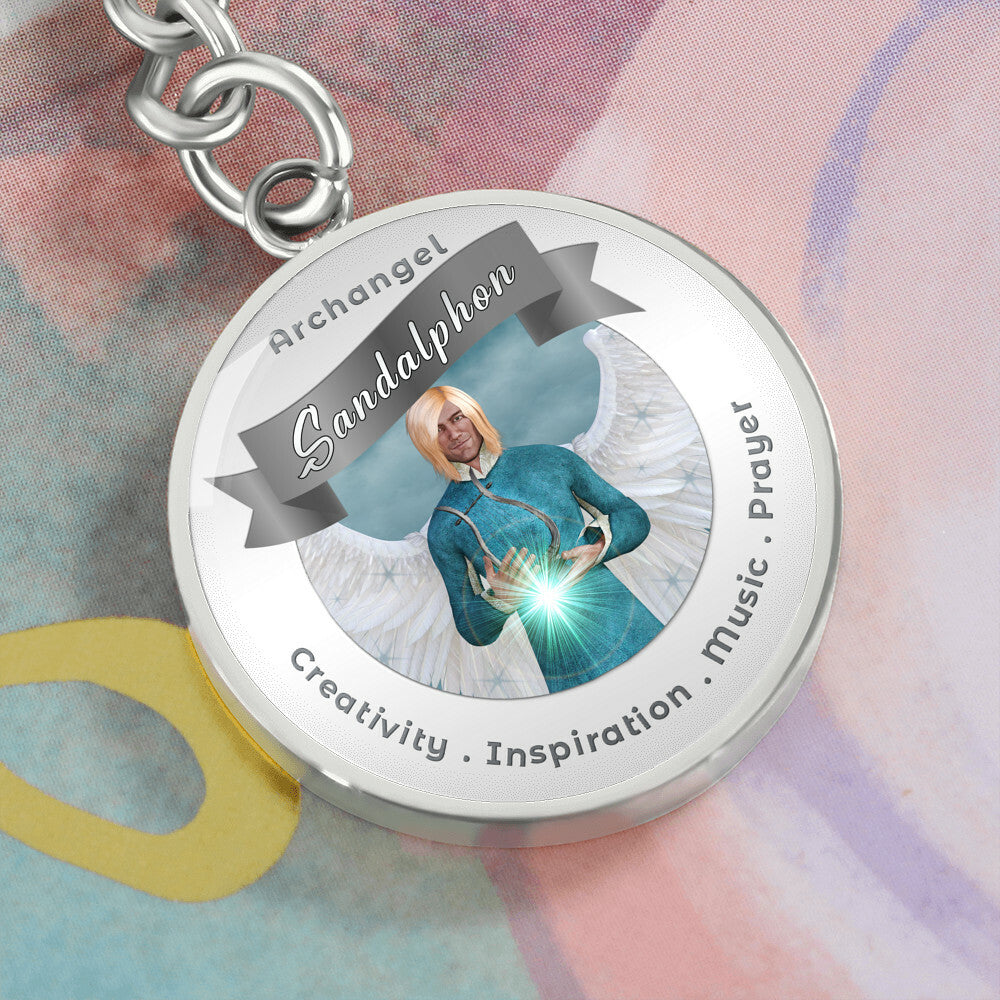 Archangel Sandalphon - Affirmation Keychain For Creativity, Inspiration, Music & Prayer - More Than CharmsMore Than Charms