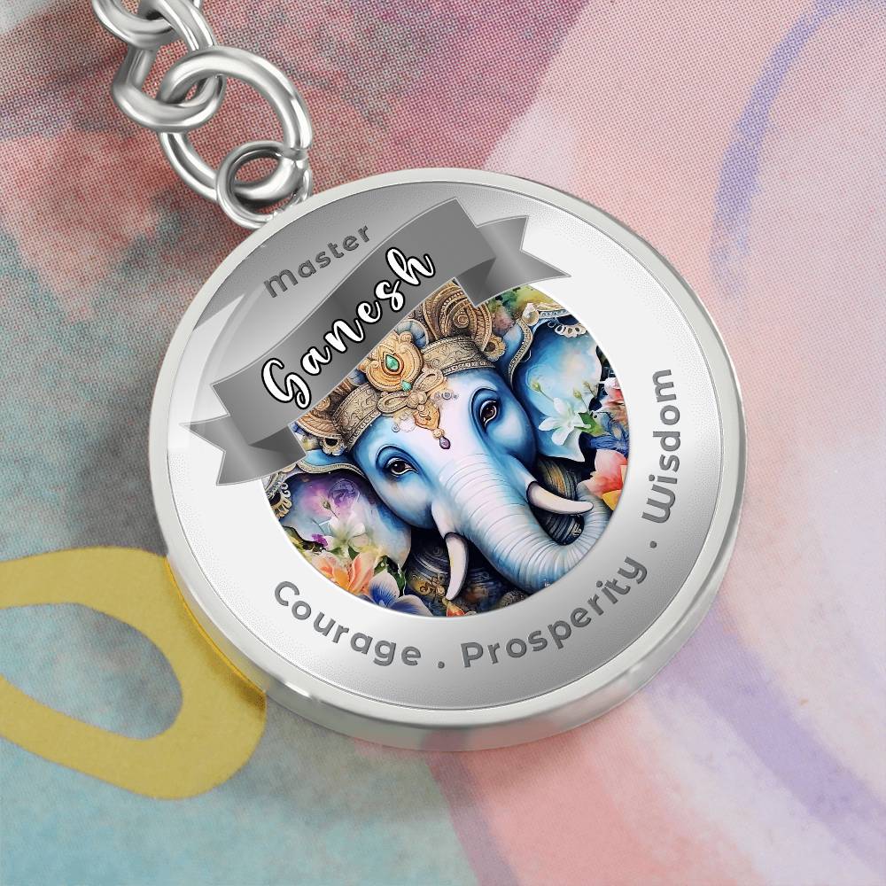 Ganesh Affirmation Keychain - Courage, Prosperity & Wisdom- More Than CharmsMore Than Charms