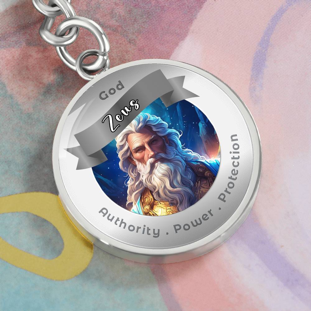 Zeus - Affirmation Keychain For Authority Power Protection - More Than CharmsMore Than Charms