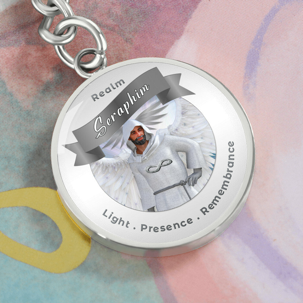 Seraphim - Angelic Realm Affirmation Keychain For Remembrance, Presence & Light - More Than CharmsMore Than Charms