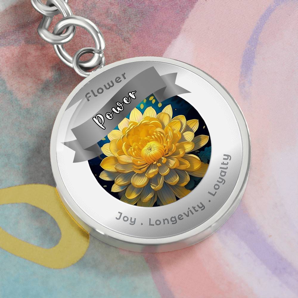 Chrysanthemum- Affirmation Keychain- More Than CharmsMore Than Charms