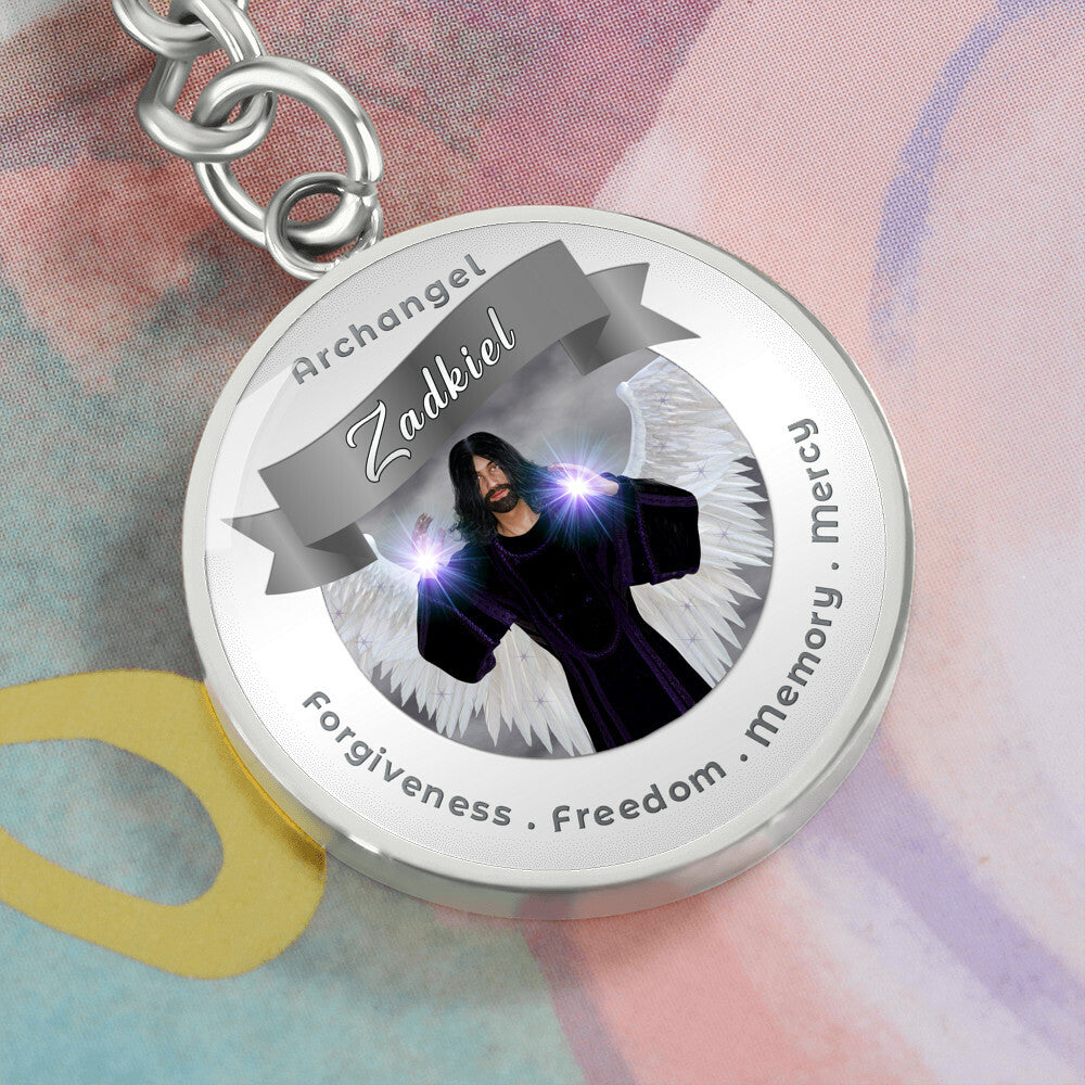 Archangel Zadkiel - Affirmation Keychain For Freedom, Forgiveness, Memory & Mercy - More Than CharmsMore Than Charms