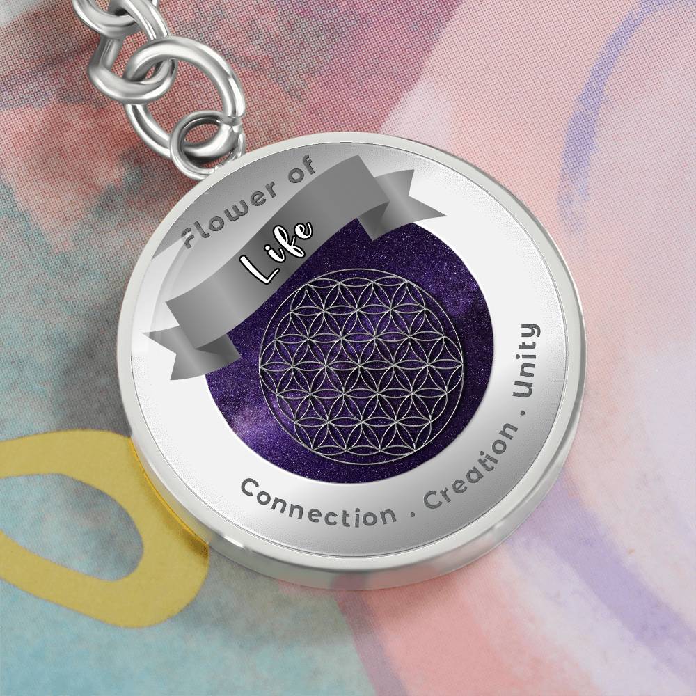 Flower of Life - Affirmation Keychain For Connection Creation Unity - More Than CharmsMore Than Charms