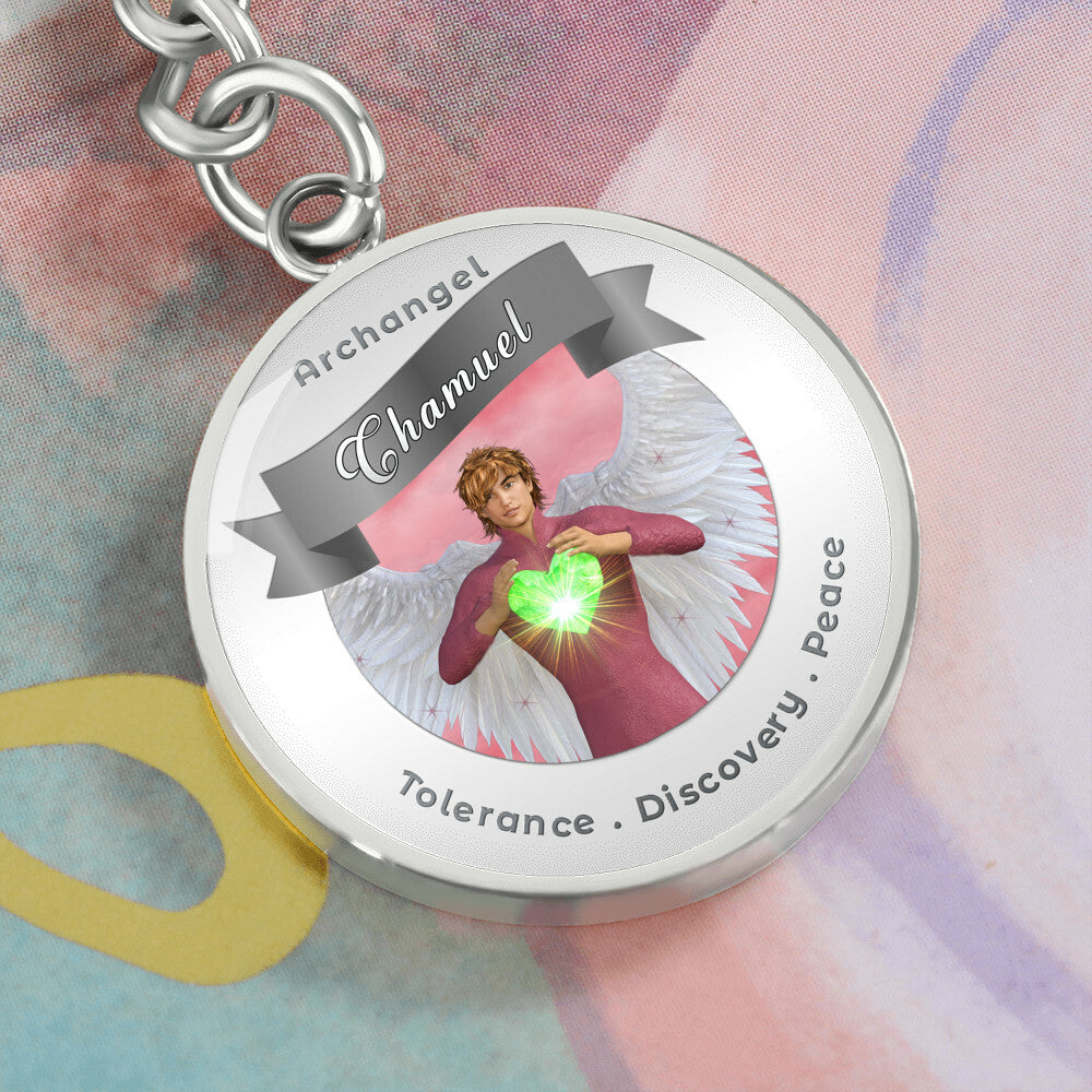 Archangel Chamuel - Affirmation Keychain For Tolerance, Discovery & Peace - More Than CharmsMore Than Charms