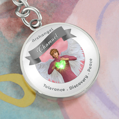 Archangel Chamuel - Affirmation Keychain For Tolerance, Discovery & Peace - More Than CharmsMore Than Charms
