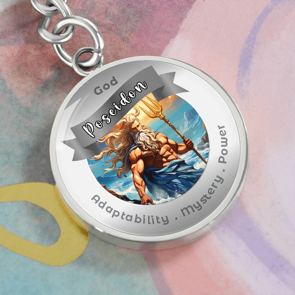 Poseidon - Affirmation Keychain For Adaptability Mystery Power- More Than CharmsMore Than Charms