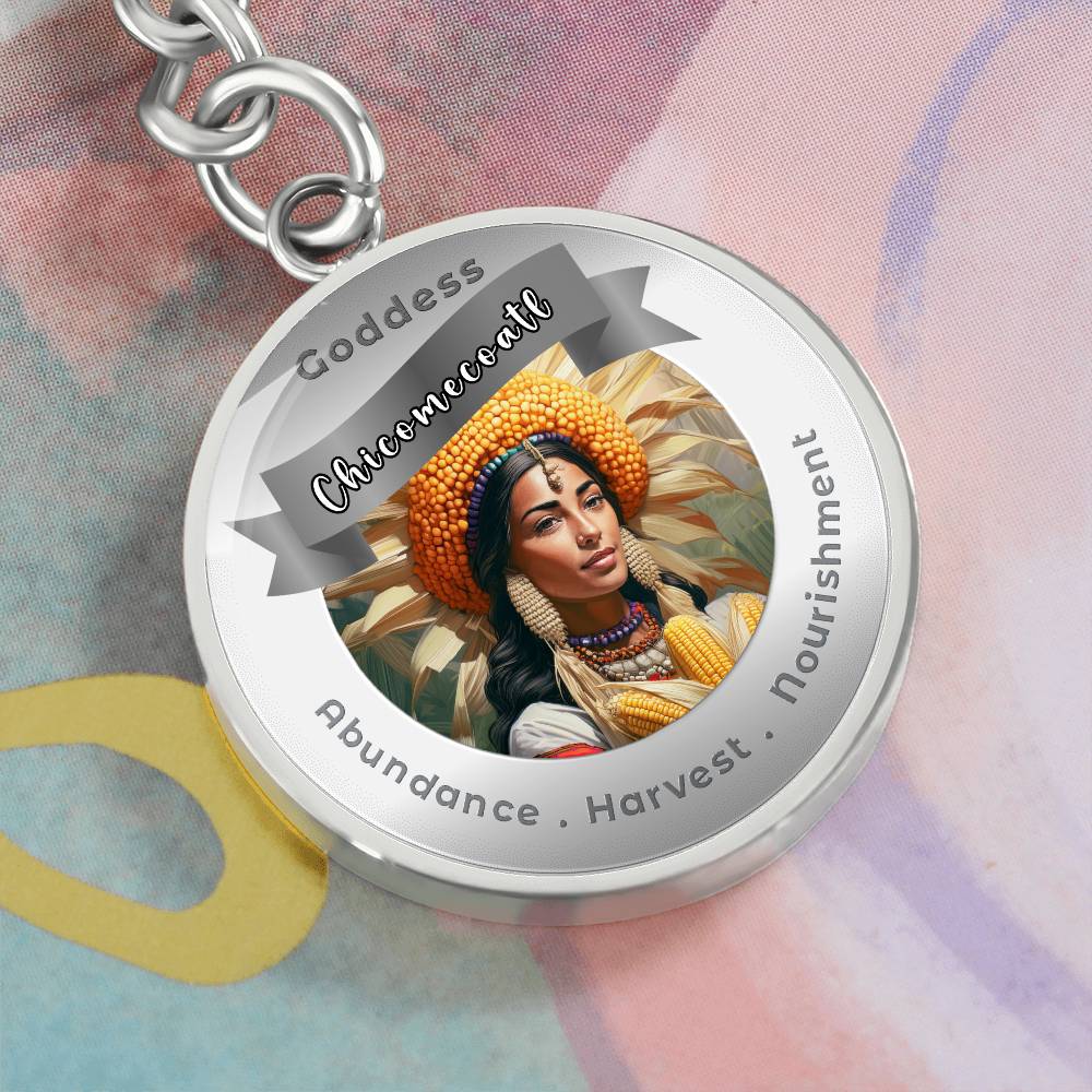 Goddess Chicomecoatl - Affirmation Keychain For Abundance Harvest NourishmentMore Than CharmsMore Than Charms