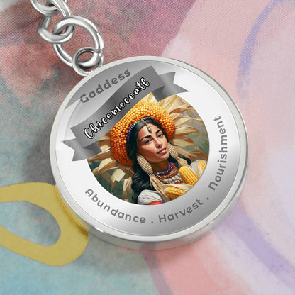 Goddess Chicomecoatl - Affirmation Keychain For Abundance Harvest NourishmentMore Than CharmsMore Than Charms
