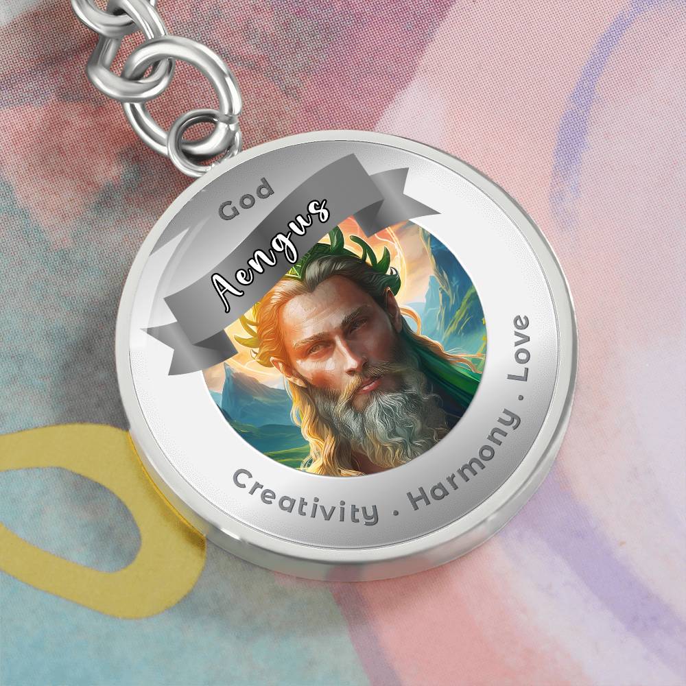 God Aengus - Affirmation Keychain For Creativity Harmony Love - More Than CharmsMore Than Charms