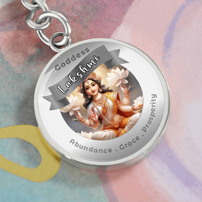 Goddess Lakshmi - Affirmation Keychain For Abundance Grace Prosperity- More Than CharmsMore Than Charms