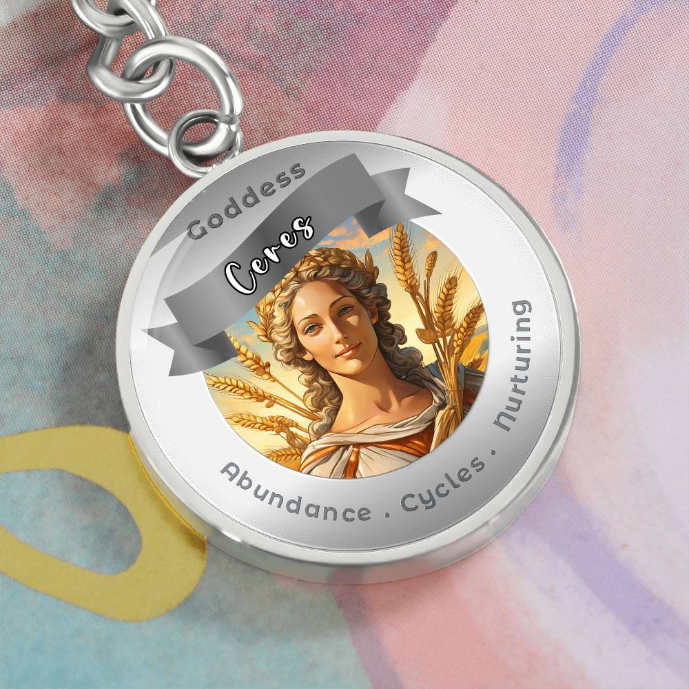 Goddess Ceres - Affirmation Keychain For Abundance Cycles Nurturing - More Than CharmsMore Than Charms