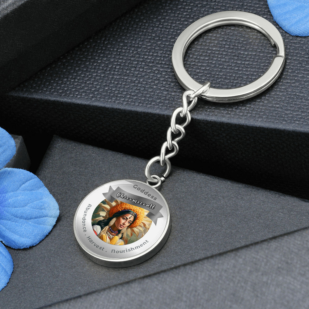 Goddess Chicomecoatl - Affirmation Keychain For Abundance Harvest NourishmentMore Than CharmsMore Than Charms