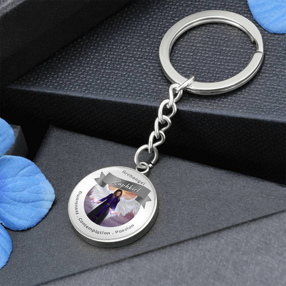 Archangel Zaphkiel - Affirmation Keychain For Awareness, Contemplation & Passion - More Than CharmsMore Than Charms